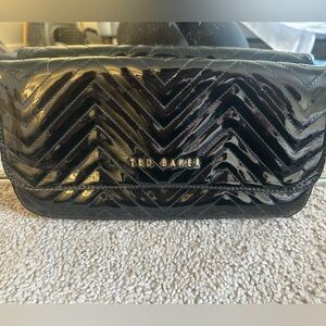 Ted Baker Black Patent Clutch